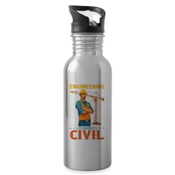 Engineering Is Rarely Civil 6 - Trinkflasche mit integriertem Trinkhalm - Lightsilver - Rechts