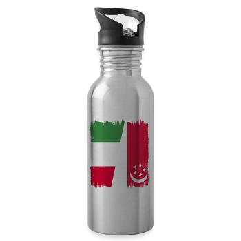 Singapur Italien - Trinkflasche mit integriertem Trinkhalm - Lightsilver - Rechts