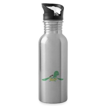 Turtle Sea Turtle Gift - Water bottle with straw - silver - Right
