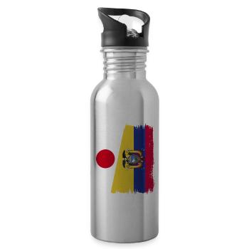 Ecuador Quito Guayaquil Ecuadorianische - Trinkflasche mit integriertem Trinkhalm - Lightsilver - Rechts