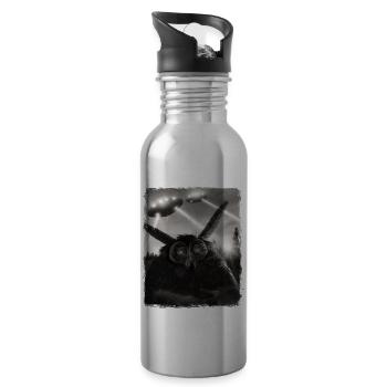 Mothman Kryptozoologie UFO Alien Außerirdischer Se - Trinkflasche mit integriertem Trinkhalm - Lightsilver - Rechts