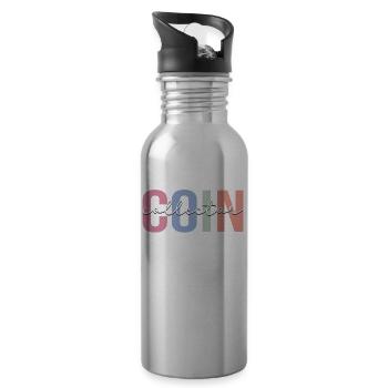 Coin Collector Coin Collector Coin Expert - Water bottle with straw - silver - Right