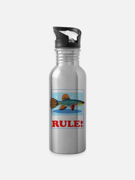 Killifish Eierlegende Zahnkarpfen Geschenk - Trinkflasche mit integriertem Trinkhalm - Lightsilver