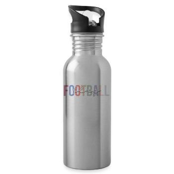 Flag Football Coach Team Trainer - Water bottle with straw - silver - Right