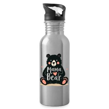 MAMA BEAR - Water bottle with straw - silver - Right