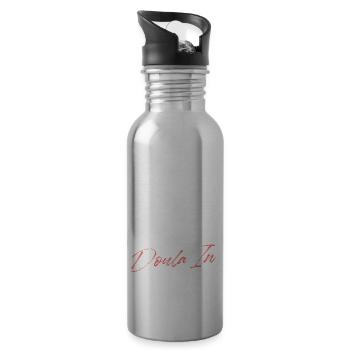 Baby out Doula in - Trinkflasche mit integriertem Trinkhalm - Lightsilver - Rechts