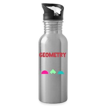 Geometry is the only subject that counts funny - Water bottle with straw - silver - Right