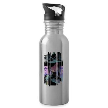 Geometrische Halloween-Hexe - Trinkflasche mit integriertem Trinkhalm - Lightsilver - Rechts