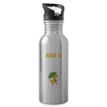 Haben Sie Einen Gummienten-tag, Lustige - Trinkflasche mit integriertem Trinkhalm - Lightsilver - Rechts