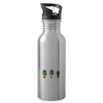 Ich Bin Ein Großartiger Botaniker. Ich Bin Auf - Trinkflasche mit integriertem Trinkhalm - Lightsilver - Rechts