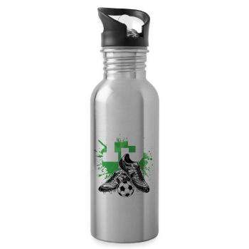 13. Geburtstag 13 Jahre Fußball Fußballspieler - Trinkflasche mit integriertem Trinkhalm - Lightsilver - Rechts