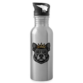Staffordshire Bull Terrier Couronne de chien - Gourde avec paille intégrée - argent clair - Droite