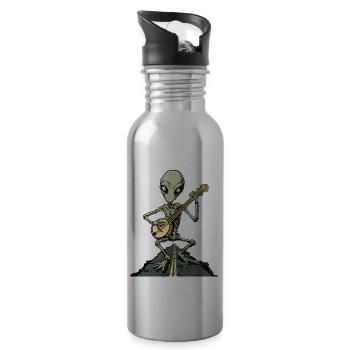 Dover Dämon Kryptide Kryptozoologie Bluegrass Banj - Trinkflasche mit integriertem Trinkhalm - Lightsilver - Rechts