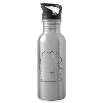 Self Care Tip Read The Bible - Trinkflasche mit integriertem Trinkhalm - Lightsilver - Rechts