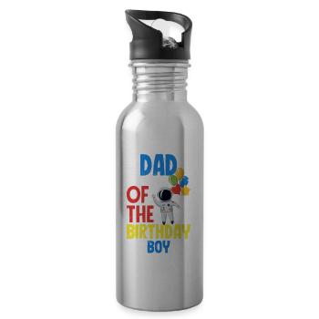 Children's Birthday Astronaut Family Members - Water bottle with straw - silver - Right