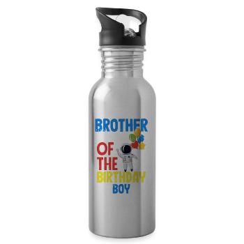 Children's Birthday Astronaut Family Members - Water bottle with straw - silver - Right