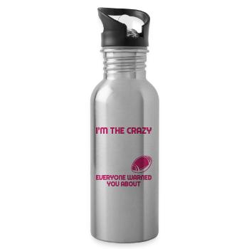Ich Bin Die Verrückte Rugby Mama Über Die Jeder - Trinkflasche mit integriertem Trinkhalm - Lightsilver - Rechts