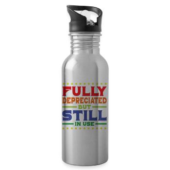 Fully Depreciated But Still In Use 34 - Trinkflasche mit integriertem Trinkhalm - Lightsilver - Rechts