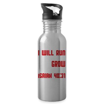 I Will Run And Not Grow Weary Isaiah 40:31 5 - Trinkflasche mit integriertem Trinkhalm - Lightsilver - Rechts