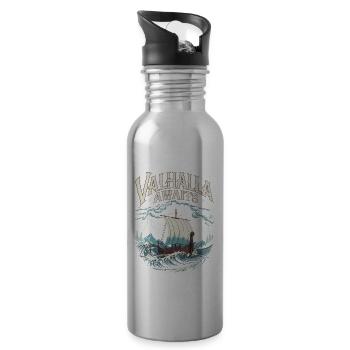 Wikingerschiff Valhalla Awaits für eine Wikinger - Trinkflasche mit integriertem Trinkhalm - Lightsilver - Rechts