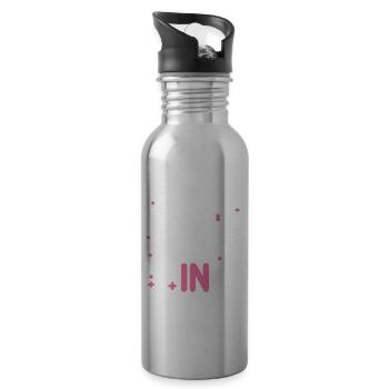 Mach dir keine Sorgen, sei pink! - Trinkflasche mit integriertem Trinkhalm - Lightsilver - Rechts