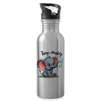 ELEFANT - Trinkflasche mit integriertem Trinkhalm - Lightsilver - Rechts