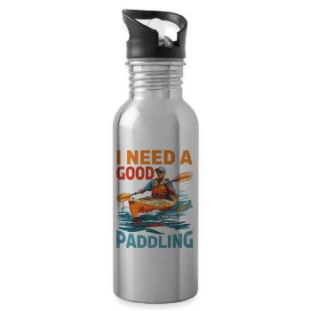 I Need A Good Paddling - Trinkflasche mit integriertem Trinkhalm - Lightsilver - Rechts