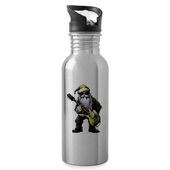 Weihnachtsmann Gitarre Santa - Trinkflasche mit integriertem Trinkhalm - Lightsilver - Rechts