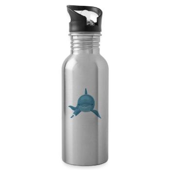 Sorry My Dolphin Ate My Homework - Trinkflasche mit integriertem Trinkhalm - Lightsilver - Rechts