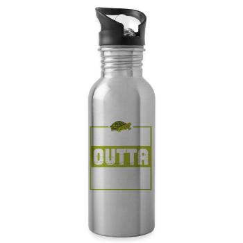 Straight Outta Shell Sea Turtle Red-Eared Slider - Water bottle with straw - silver - Right