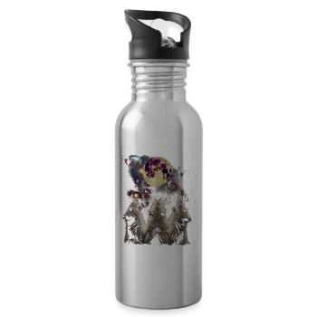 Hamster Hammy Animal de compagnie Lune Hurlante - Gourde avec paille intégrée - argent clair - Droite