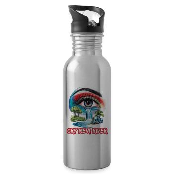 Auge mit Wasserfall für eine Kunstliebhaber - Trinkflasche mit integriertem Trinkhalm - Lightsilver - Rechts