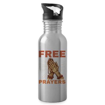 Free Prayers 6 - Trinkflasche mit integriertem Trinkhalm - Lightsilver - Rechts