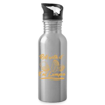roll with it eat lumpia Design for a lover of - Trinkflasche mit integriertem Trinkhalm - Lightsilver - Rechts