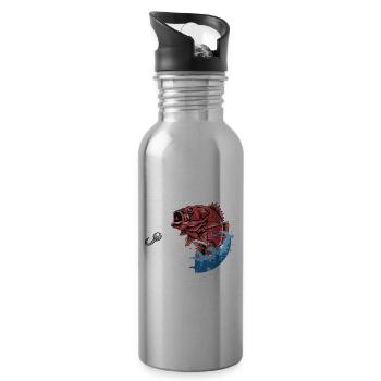When fishing, of course, size matters. - Water bottle with straw - silver - Right