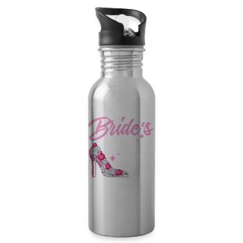 Bridal Shower Aunt Fabulous Aunt of the Bride - Water bottle with straw - silver - Right