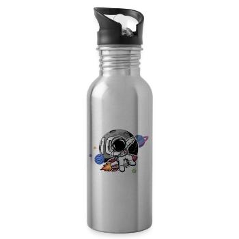 10. Geburtstag Jungen Astronaut Geburtstag - Trinkflasche mit integriertem Trinkhalm - Lightsilver - Rechts