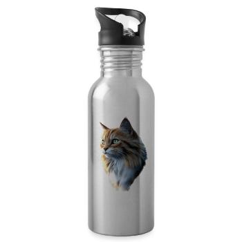 Cat Norwegian Forest Cat Norwegian Forest Cats - Water bottle with straw - silver - Right