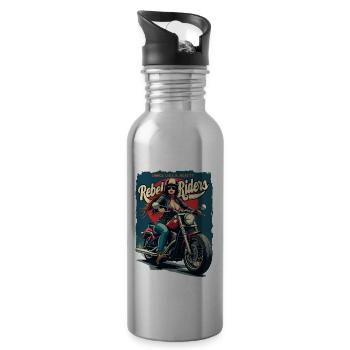 Rebel Riders Unleash The Rebel - Trinkflasche mit integriertem Trinkhalm - Lightsilver - Rechts
