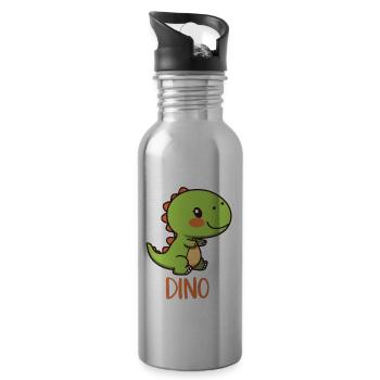 DINOSAUR - Water bottle with straw - silver - Right