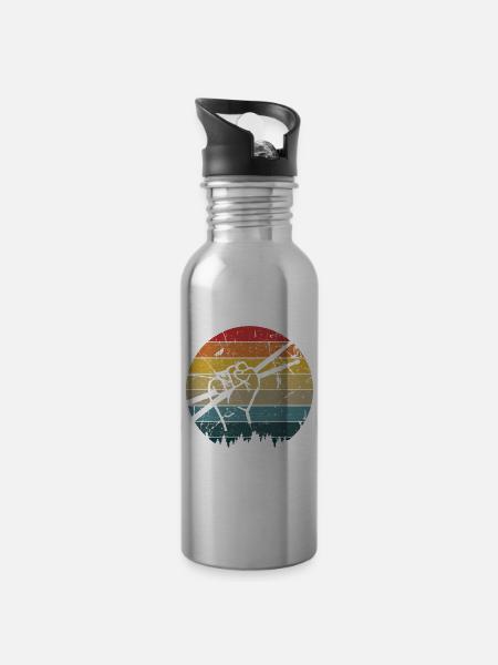 Drums Drumstick Schlagzeug Drummer Musik Band Rock - Trinkflasche mit integriertem Trinkhalm - Lightsilver
