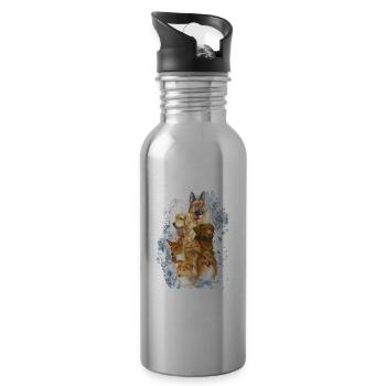 Apportez du style avec notre chien Cool Dog - Gourde avec paille intégrée - argent clair - Droite