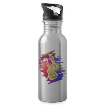 Guitar Dustin - Trinkflasche mit integriertem Trinkhalm - Lightsilver - Rechts