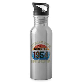 Legends Are Born In December 1954 Limited Edition - Trinkflasche mit integriertem Trinkhalm - Lightsilver - Rechts