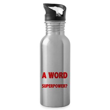 Deaf Pride ASL Gebärdensprache - Trinkflasche mit integriertem Trinkhalm - Lightsilver - Rechts