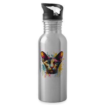 Splash Art Cornouailles Rex Maïs Rex - Gourde avec paille intégrée - argent clair - Droite