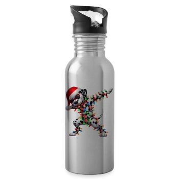 Tupfende Dalmatiner-Sonnenbrille Niedlich Weihnach - Trinkflasche mit integriertem Trinkhalm - Lightsilver - Rechts