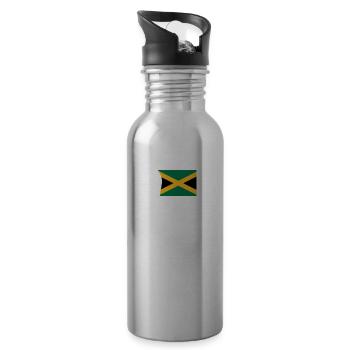 Jamaïque Jamaïque Rasta Raggea Drapeau Rastafari - Gourde avec paille intégrée - argent clair - Droite