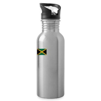 Jamaïque Jamaïque Rasta Raggea Drapeau Rastafari - Gourde avec paille intégrée - argent clair - Droite
