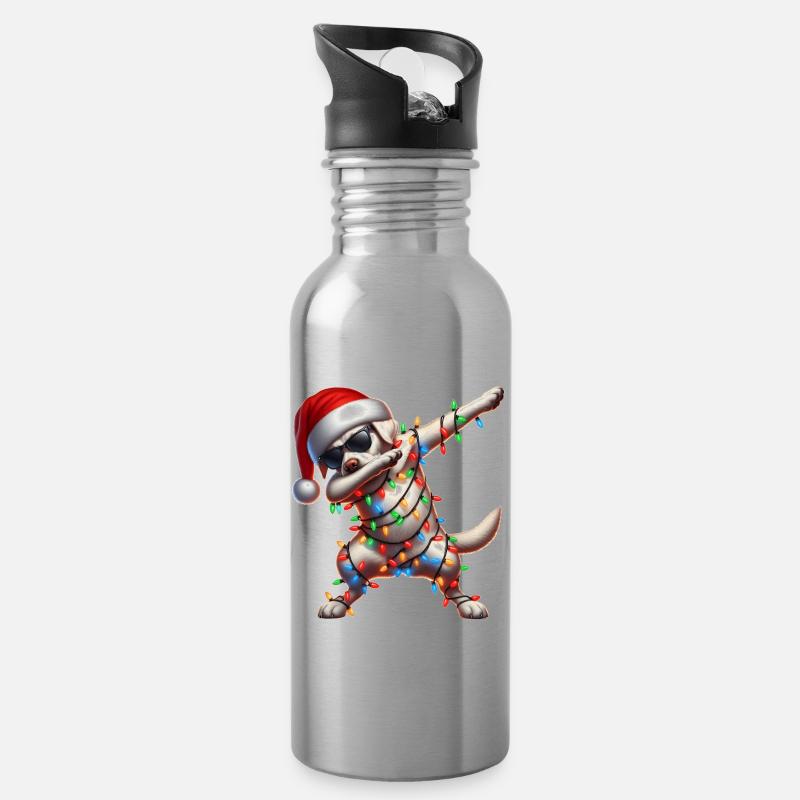 Tupfende Labrador Retriever Sonnenbrille Niedlich - Trinkflasche mit integriertem Trinkhalm - Lightsilver